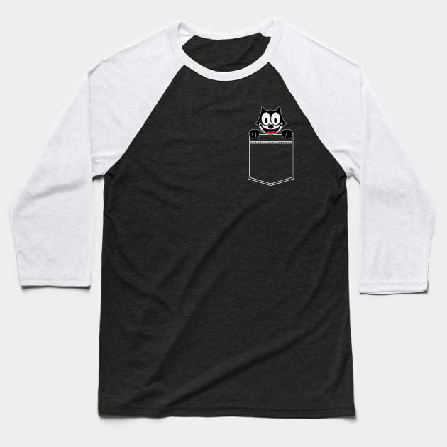 Pocket Felix Baseball T-Shirt by nickbeta